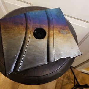 Ikebana Art Glass Signed Slumped Glassb Pin Flower Frog